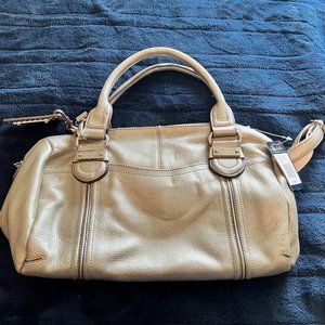 Tignanello Gunmetal Large Leather Satchel